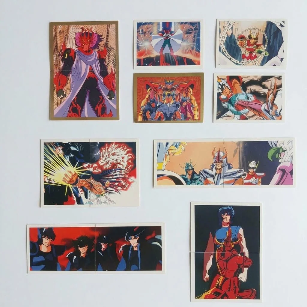 Figuritas dobles de Saint Seiya